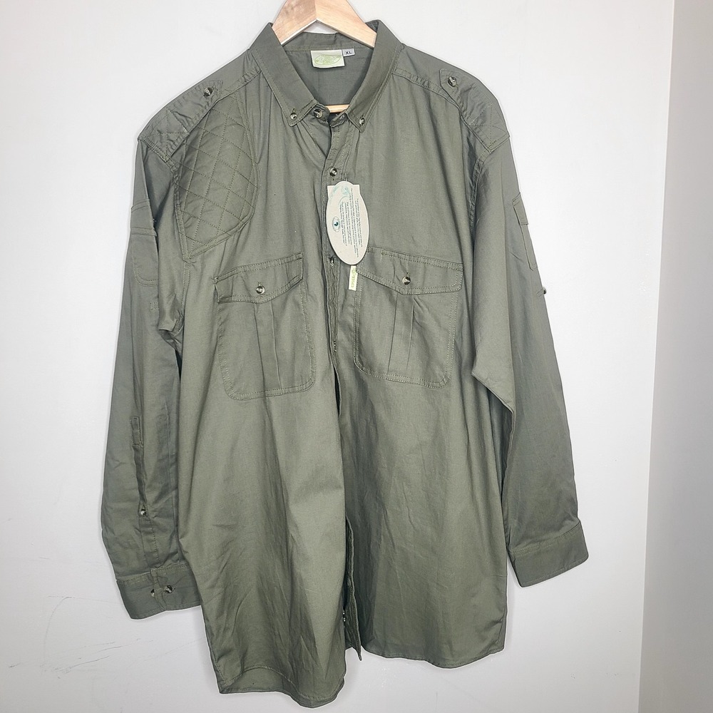 TAG Safari Shirt Men's XL Green NWT Hunting Long Sleeve Field Outdoors